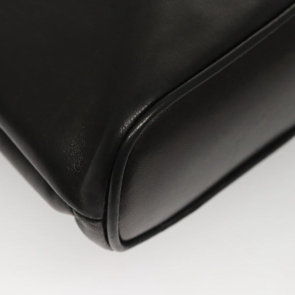 BALLY Shoulder Bag Leather Black Gold Auth 118003