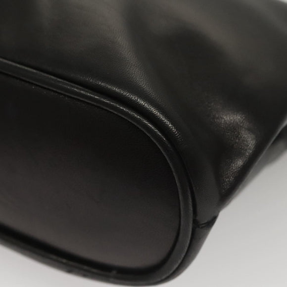 BALLY Shoulder Bag Leather Black Gold Auth 118003