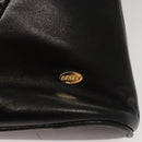 BALLY Shoulder Bag Leather Black Gold Auth 118003-17