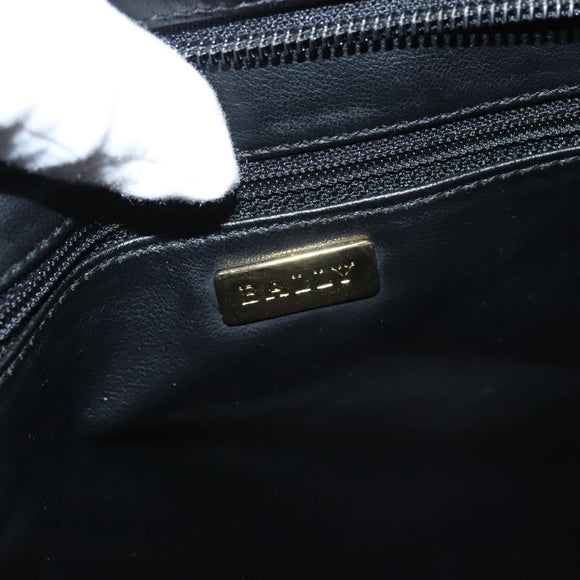 BALLY Shoulder Bag Leather Black Gold Auth 118003