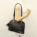 BALLY Shoulder Bag Leather Black Gold Auth 118003-22