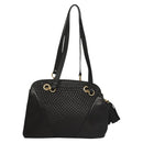 BALLY Shoulder Bag Leather Black Gold Auth 118003-2