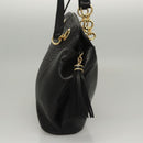 BALLY Shoulder Bag Leather Black Gold Auth 118003-4