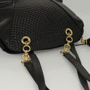 BALLY Shoulder Bag Leather Black Gold Auth 118003-6