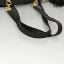 BALLY Shoulder Bag Leather Black Gold Auth 118003-7