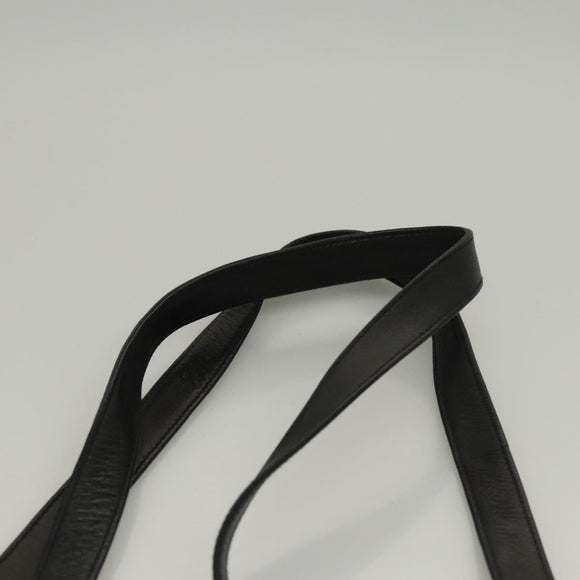 BALLY Shoulder Bag Leather Black Gold Auth 118003