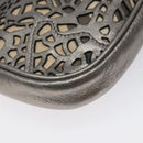 BURBERRY Nova Check Accessory Pouch Leather Silver Auth 118011-16