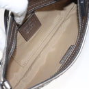 BURBERRY Nova Check Accessory Pouch Leather Silver Auth 118011-11