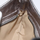 BURBERRY Nova Check Accessory Pouch Leather Silver Auth 118011-19