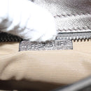 BURBERRY Nova Check Accessory Pouch Leather Silver Auth 118011-12