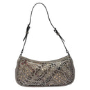 BURBERRY Nova Check Accessory Pouch Leather Silver Auth 118011-2