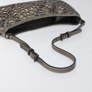 BURBERRY Nova Check Accessory Pouch Leather Silver Auth 118011-7