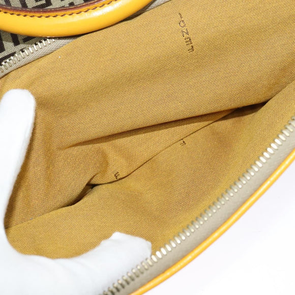 FENDI Zucca Canvas Hand Bag Beige Gold Auth 118014