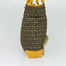 FENDI Zucca Canvas Hand Bag Beige Gold Auth 118014-3