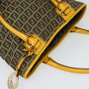 FENDI Zucca Canvas Hand Bag Beige Gold Auth 118014-6
