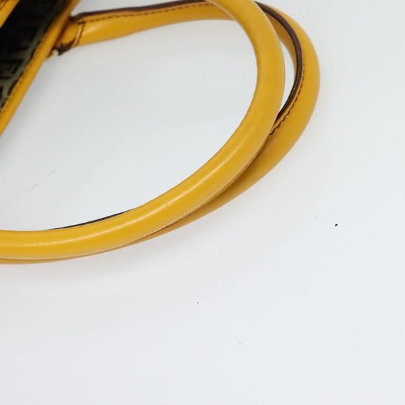 FENDI Zucca Canvas Hand Bag Beige Gold Auth 118014