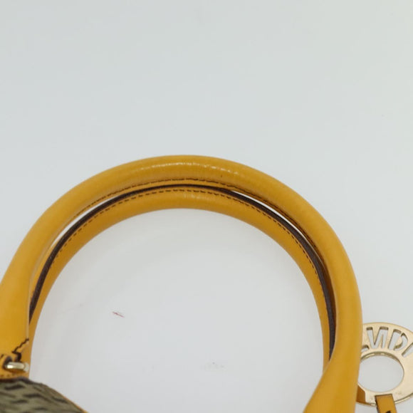 FENDI Zucca Canvas Hand Bag Beige Gold Auth 118014