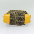 FENDI Zucca Canvas Hand Bag Beige Gold Auth 118014-5