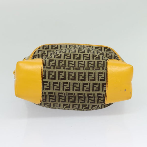 FENDI Zucca Canvas Hand Bag Beige Gold Auth 118014