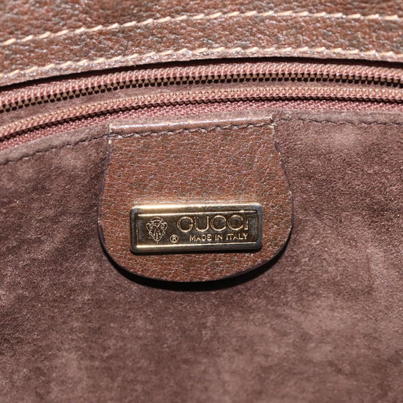 GUCCI Web Sherry Line Shoulder Bag Leather Brown Gold 001 01/13 0938 Auth 118015