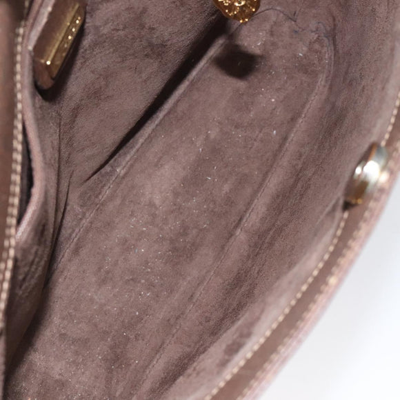 GUCCI Web Sherry Line Shoulder Bag Leather Brown Gold 001 01/13 0938 Auth 118015