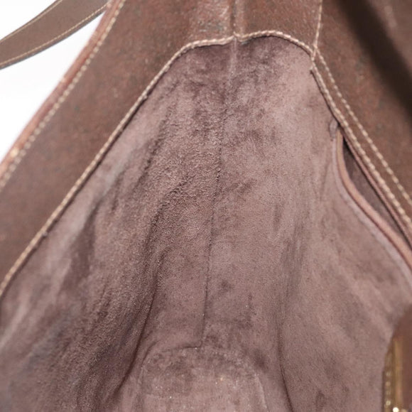 GUCCI Web Sherry Line Shoulder Bag Leather Brown Gold 001 01/13 0938 Auth 118015