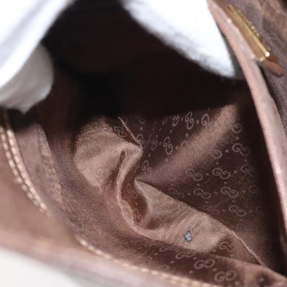 GUCCI Web Sherry Line Shoulder Bag Leather Brown Gold 001 01/13 0938 Auth 118015