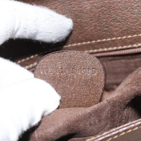 GUCCI Web Sherry Line Shoulder Bag Leather Brown Gold 001 01/13 0938 Auth 118015