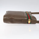 GUCCI Web Sherry Line Shoulder Bag Leather Brown Gold 001 01/13 0938 Auth 118015-3