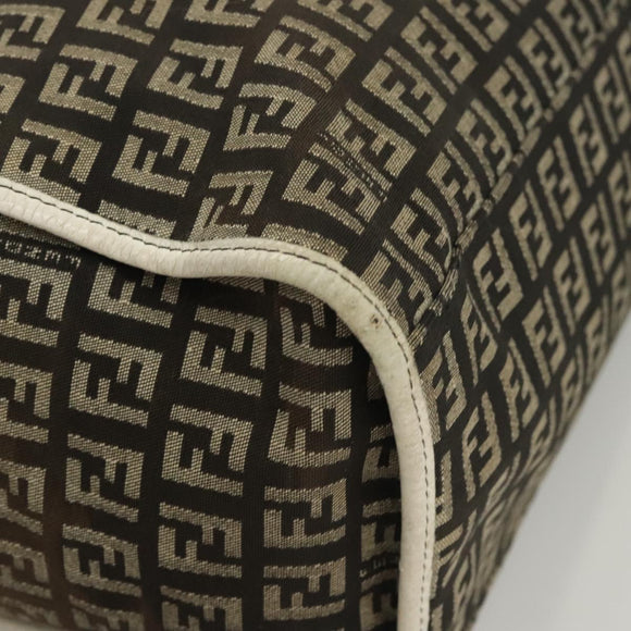 FENDI Zucchino Canvas Tote Bag Black Gold Auth 118016