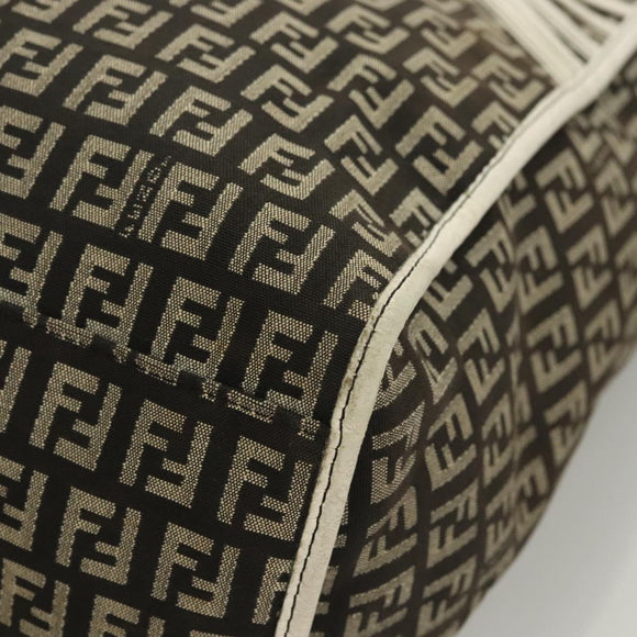 FENDI Zucchino Canvas Tote Bag Black Gold Auth 118016
