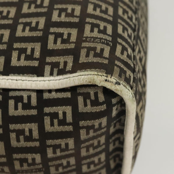 FENDI Zucchino Canvas Tote Bag Black Gold Auth 118016