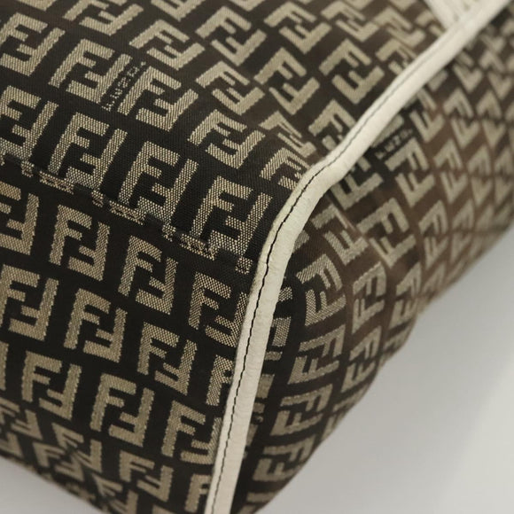 FENDI Zucchino Canvas Tote Bag Black Gold Auth 118016