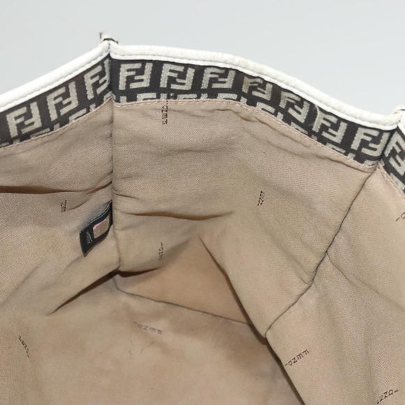 FENDI Zucchino Canvas Tote Bag Black Gold Auth 118016