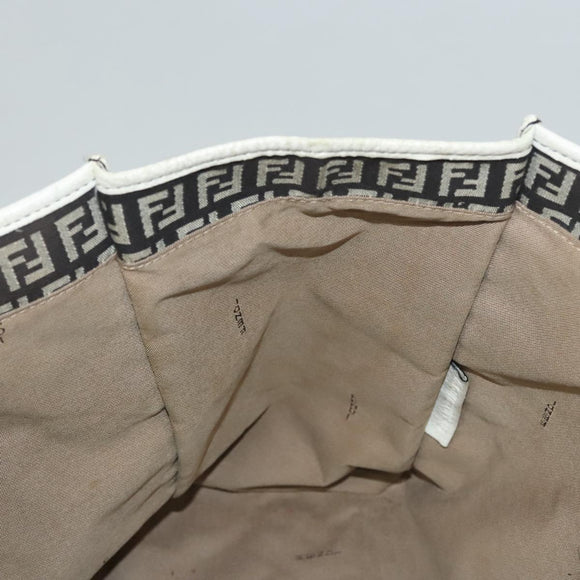 FENDI Zucchino Canvas Tote Bag Black Gold Auth 118016