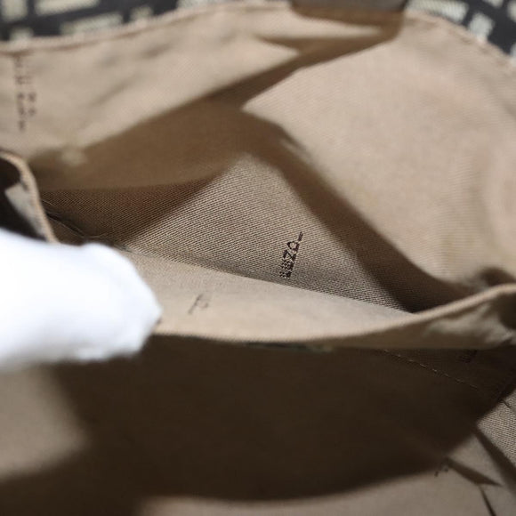 FENDI Zucchino Canvas Tote Bag Black Gold Auth 118016