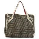 FENDI Zucchino Canvas Tote Bag Black Gold Auth 118016-13