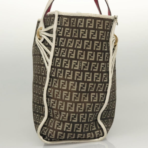 FENDI Zucchino Canvas Tote Bag Black Gold Auth 118016