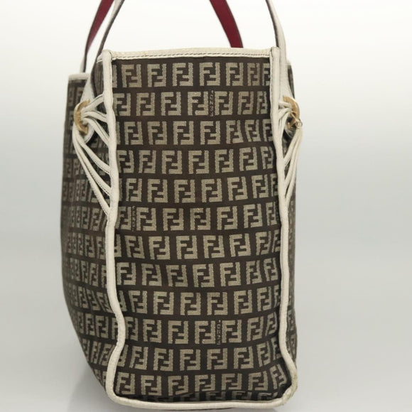 FENDI Zucchino Canvas Tote Bag Black Gold Auth 118016