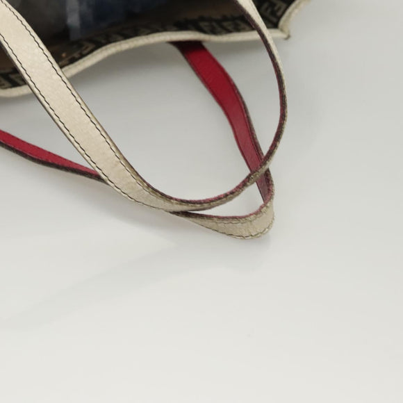 FENDI Zucchino Canvas Tote Bag Black Gold Auth 118016