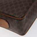 CELINE Macadam Canvas Shoulder Bag PVC Leather Brown Gold Auth 118020-17
