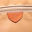 CELINE Macadam Canvas Shoulder Bag PVC Leather Brown Gold Auth 118020-12