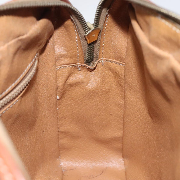 CELINE Macadam Canvas Shoulder Bag PVC Leather Brown Gold Auth 118020