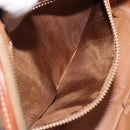 CELINE Macadam Canvas Shoulder Bag PVC Leather Brown Gold Auth 118020-11