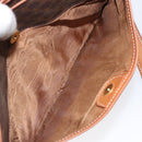 CELINE Macadam Canvas Shoulder Bag PVC Leather Brown Gold Auth 118020-21