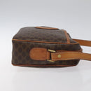 CELINE Macadam Canvas Shoulder Bag PVC Leather Brown Gold Auth 118020-3