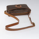 CELINE Macadam Canvas Shoulder Bag PVC Leather Brown Gold Auth 118020-7