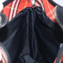 Burberrys Nova Check Blue Label Hand Bag Canvas Red Silver Auth 118022-18