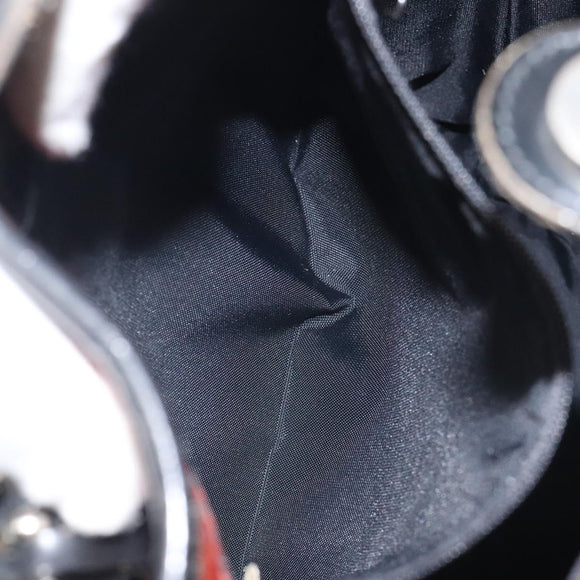 Burberrys Nova Check Blue Label Hand Bag Canvas Red Silver Auth 118022