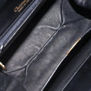 Christian Dior Hand Bag Leather Black Gold Auth 118026-11